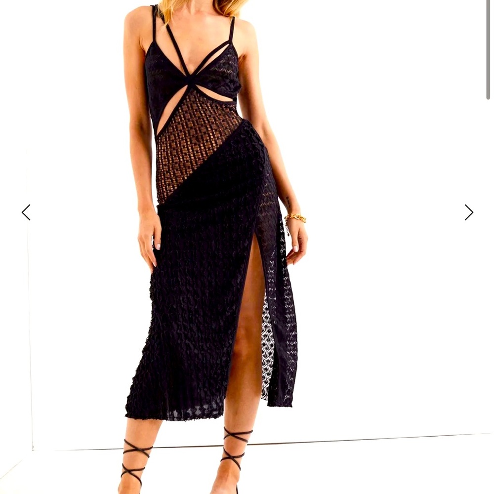 🍋 For Love & Lemons Midi Black BNWT Dress Tracy Spring Summer SOLD OUT 🍋